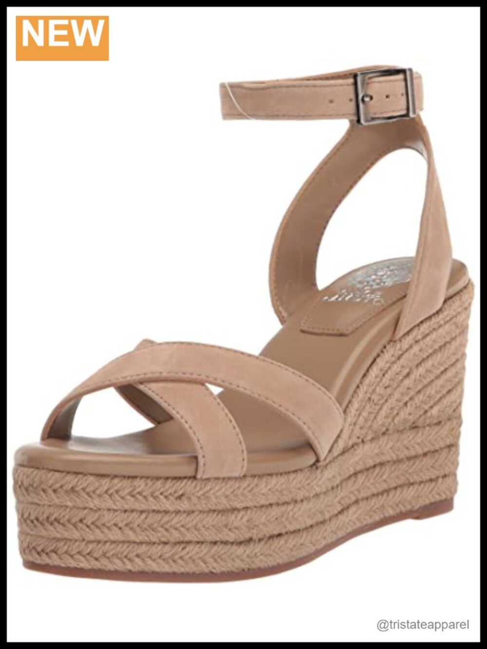 Suede Espadrille Wedge Sandal Buckle Ankle Strap Padded Outdoor